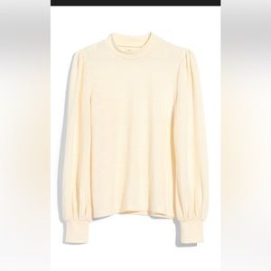 Madewell puff sleeve mock neck top